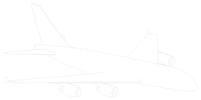Line drawing of a four-engine airliner